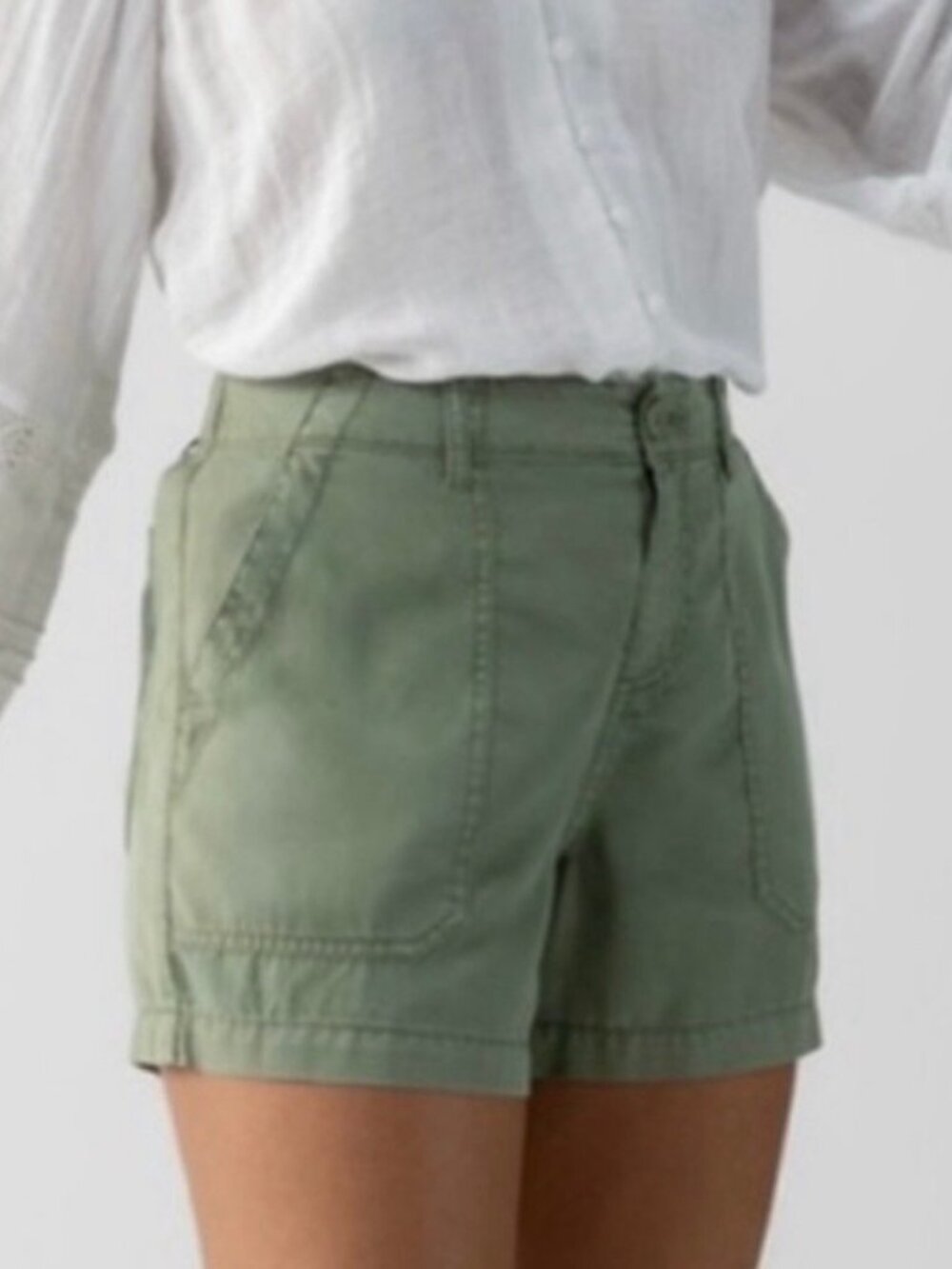 Sanctuary Green Shorts Soft Lyocell Women’s Short Cargo Comfortable Summer, XL